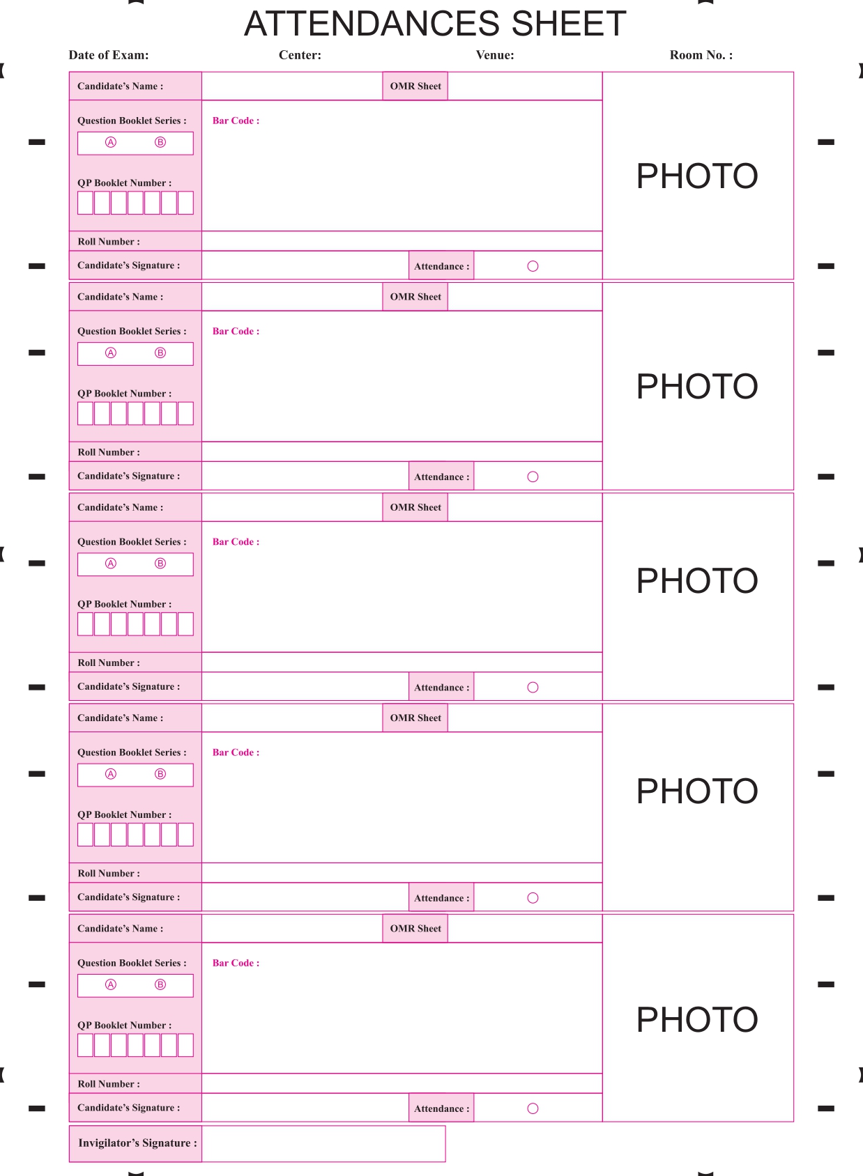Recruitment OMR Sheet